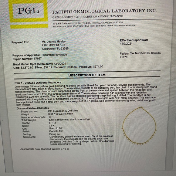 1920's Old European Diamond Choker Antique-current Appraisal attached - Picture 2 of 7